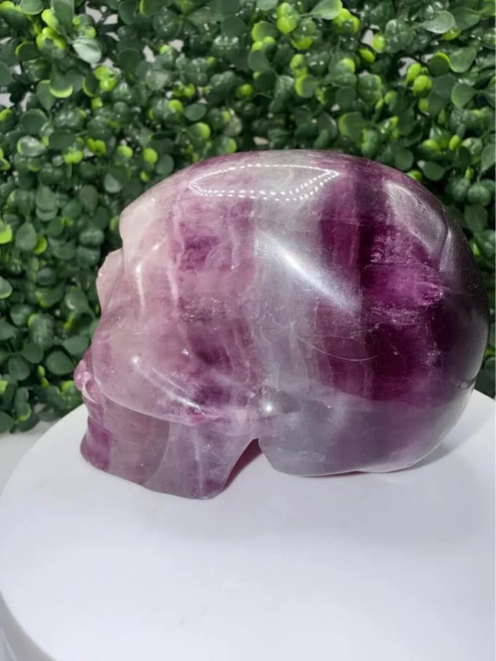 UV Reactive Purple Fluorite Crystal Skull | 564g